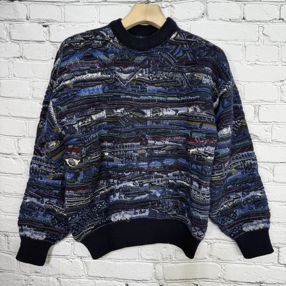 Vintage Coogi Style Far Horizons Australia‎ Sweater L 90s 3D Knit Crewneck Heavy